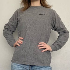 Patagonia Long Sleeve Grey T-Shirt with Design on Back